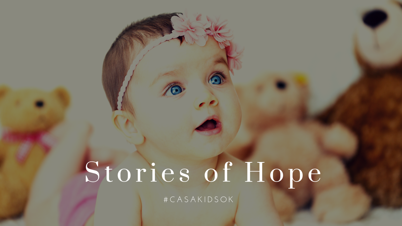 Baby Girl with the Story of Hope Headline